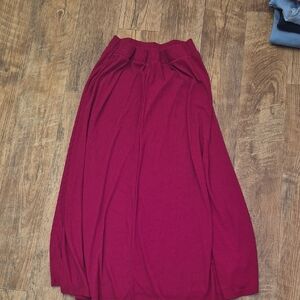 Women's Wine Red Maxi Skirt